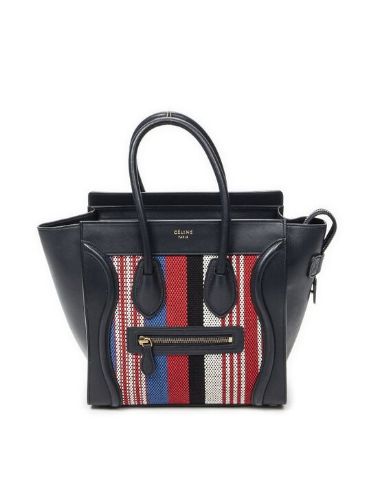Celine Handbags - ★SOLD★ Celine Micro Luggage Black Red Blue Calfskin Leather